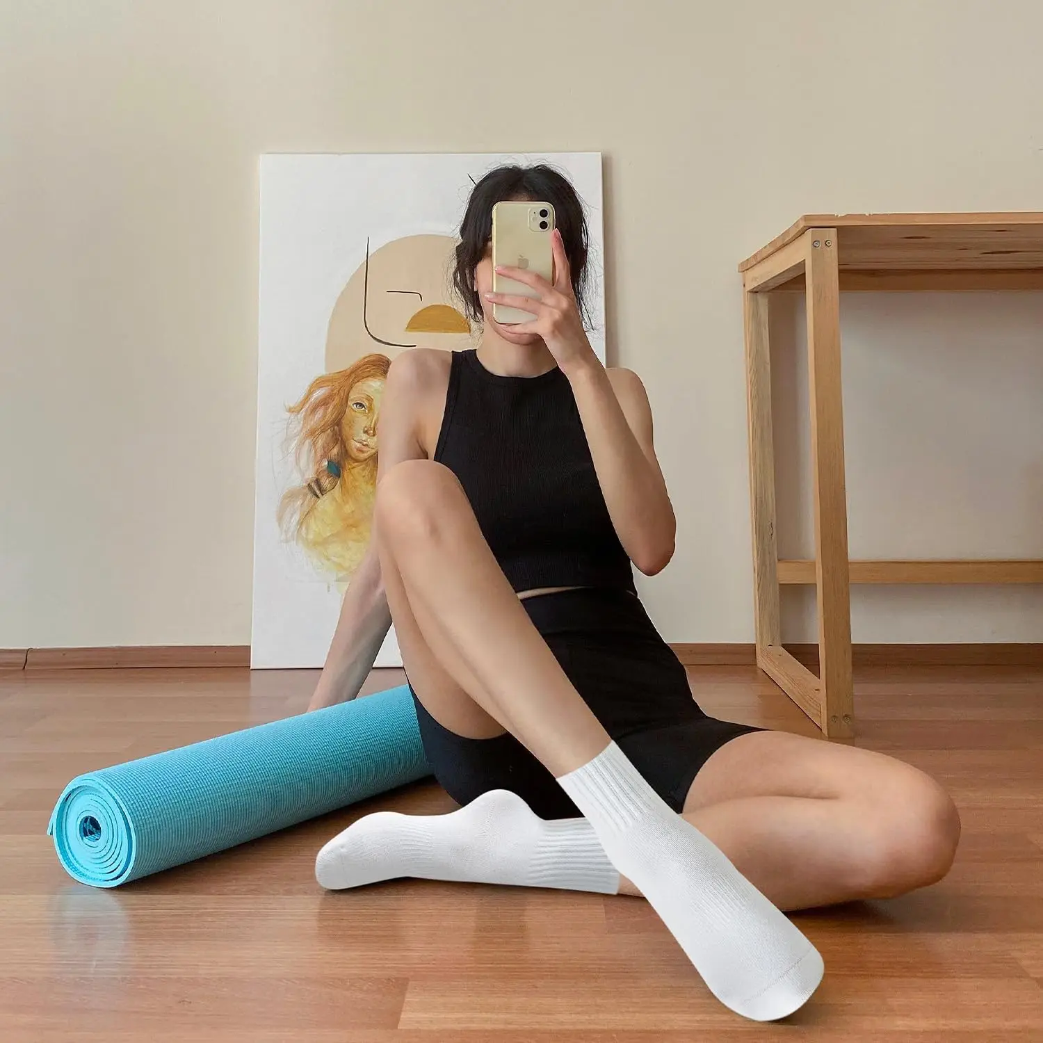 여성용 요가 양말 4켤레, 단색 미드솔 미끄럼 방지 그 - Pilates & Yoga Tina Fehrenbach 리뷰 및 가격